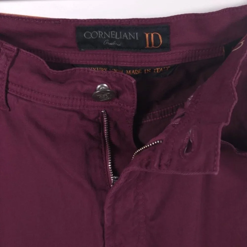 CORNELIANI ID LUXURY DENIM ITALY🇮🇹MADE y5p 7214JT4 00 Pants Burgundy‎ Size 34